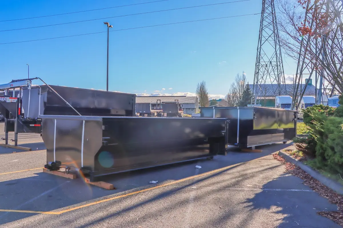 Roll-off dumpster ready for waste disposal at job site for Demolition Dumpster Rental in West Seneca